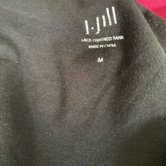 J Jill Womens Medium Black Sleeveless Knit Tank Top Lace Minimalist Cotton Blend - Picture 6 of 7